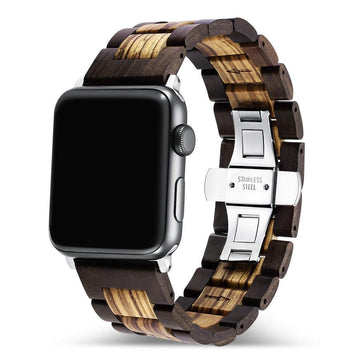 Ebony Zebra Wooden Band for Apple Watch 🌳 Natural Wood. ♻️ Eco-friendly. ✈️ Free Worldwide Shipping. 🎁 Perfect Gift.