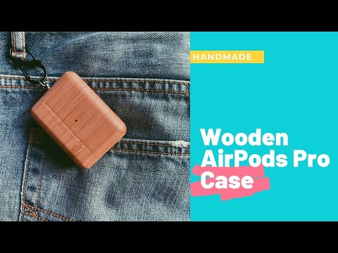Natural Wood Zebra AirPods Pro Case with Keychain