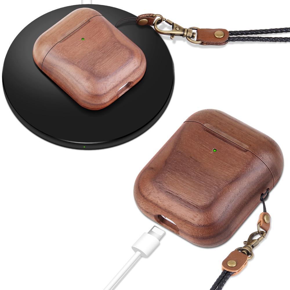Walnut Wooden AirPod Case 🌳 Natural Wood. ♻️ Eco-friendly. ✈️ Free Worldwide Shipping. 🎁 Perfect Gift.