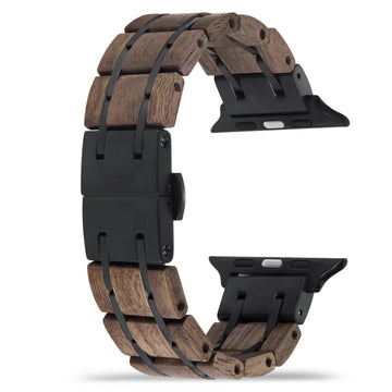 Walnut Black Apple Watch Band 🌳 Natural Wood. ♻️ Eco-friendly. ✈️ Free Worldwide Shipping. 🎁 Perfect Gift.