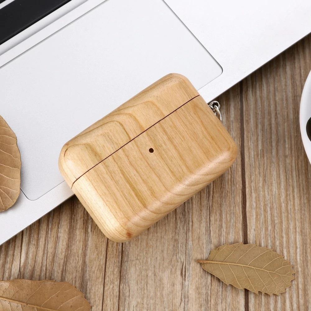 Cherry AirPods Pro Case with Keychain 🌳 Natural Wood. ♻️ Eco-friendly. ✈️ Free Worldwide Shipping. 🎁 Perfect Gift.