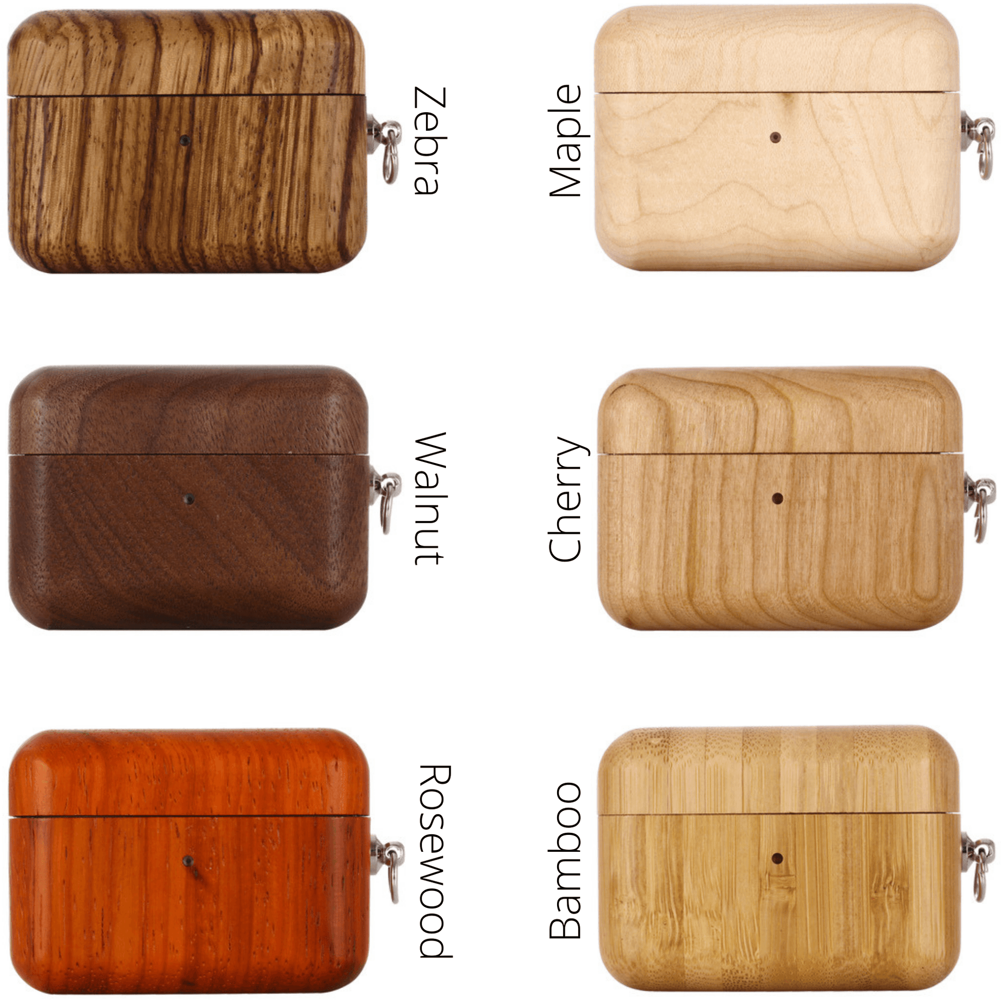 Bamboo AirPods Pro Case with Keychain 🌳 Natural Wood. ♻️ Eco-friendly. ✈️ Free Worldwide Shipping. 🎁 Perfect Gift.