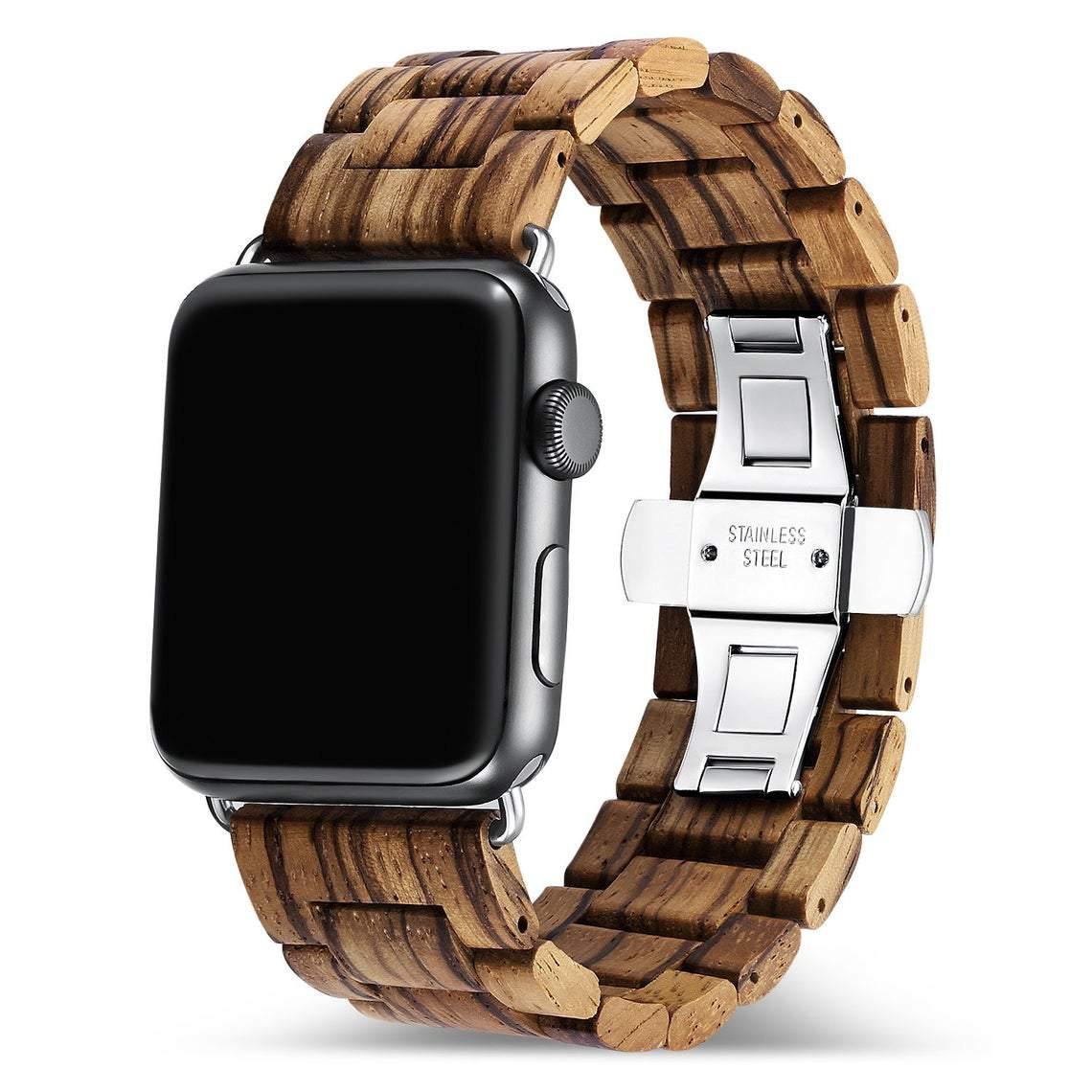 Zebra Wooden Band for Apple Watch 🌳 Natural Wood. ♻️ Eco-friendly. ✈️ Free Worldwide Shipping. 🎁 Perfect Gift.